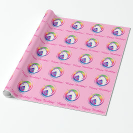 Regenbogen-Einhorn-alles Gute zum Geburtstag Geschenkpapier