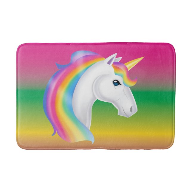 Regenbogen-Einhorn-Bad-Matte Badematte (Vorderseite)
