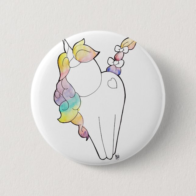 Regenbogen-Einhorn Button (Vorderseite)