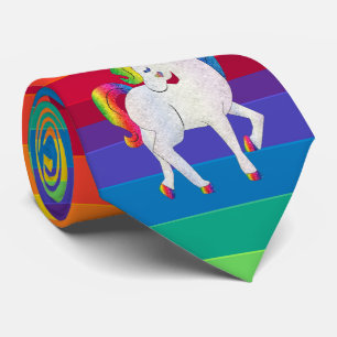 Regenbogen Einhorn Einhörner Krawatten Schlips