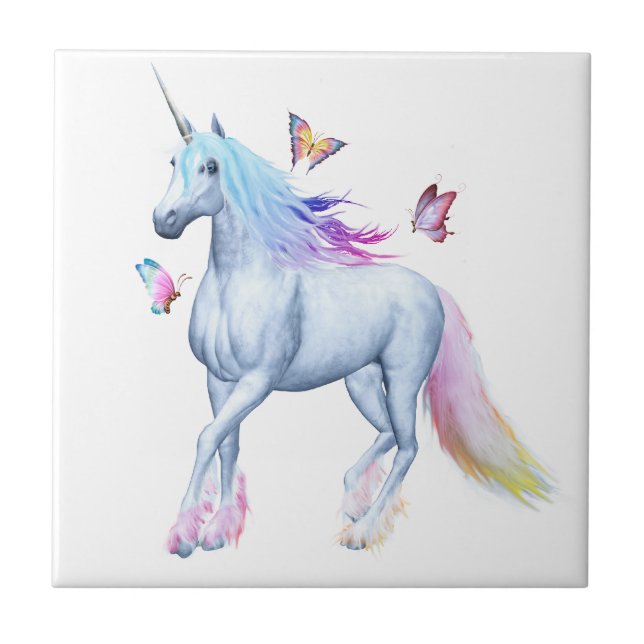 Regenbogen-Einhorn Fliese (Vorderseite)