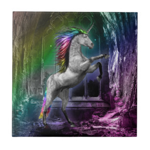 Regenbogen-Einhorn-Fliese Fliese