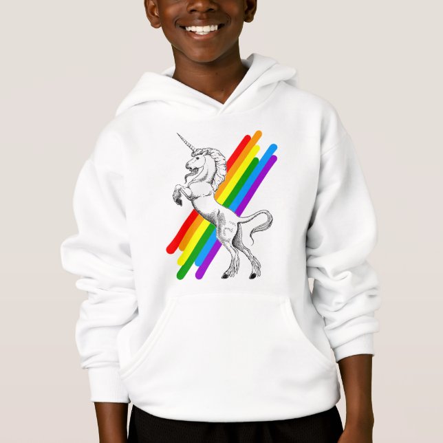 Regenbogen-Einhorn Hoodie (Vorderseite)