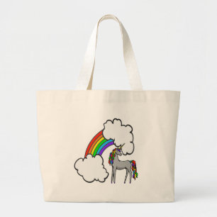 Regenbogen-Einhorn Jumbo Stoffbeutel