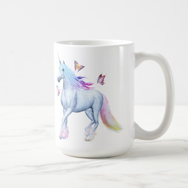 Regenbogen-Einhorn Kaffeetasse (Rechts)