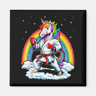 Regenbogen Einhorn Karate Taekwondo Mma Judo Kinde Magnet