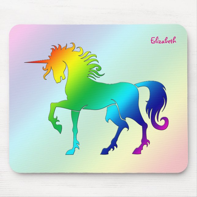 Regenbogen-Einhorn Mousepad (Vorne)