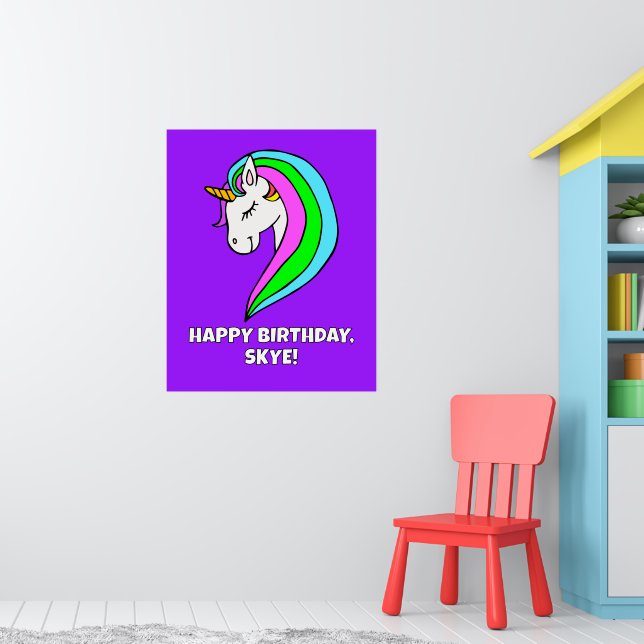 Regenbogen-Einhorn-Party Poster (Kinderzimmer 1)