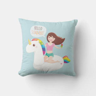 Regenbogen-Einhorn-Pool-Schwimmkörper Sommer-Wurfk Kissen