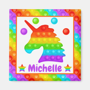 Regenbogen-Einhorn Pop It Fidget Spielzeug Kinder Magnet