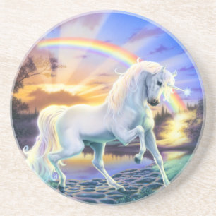 Regenbogen-Einhorn Sandstein Untersetzer