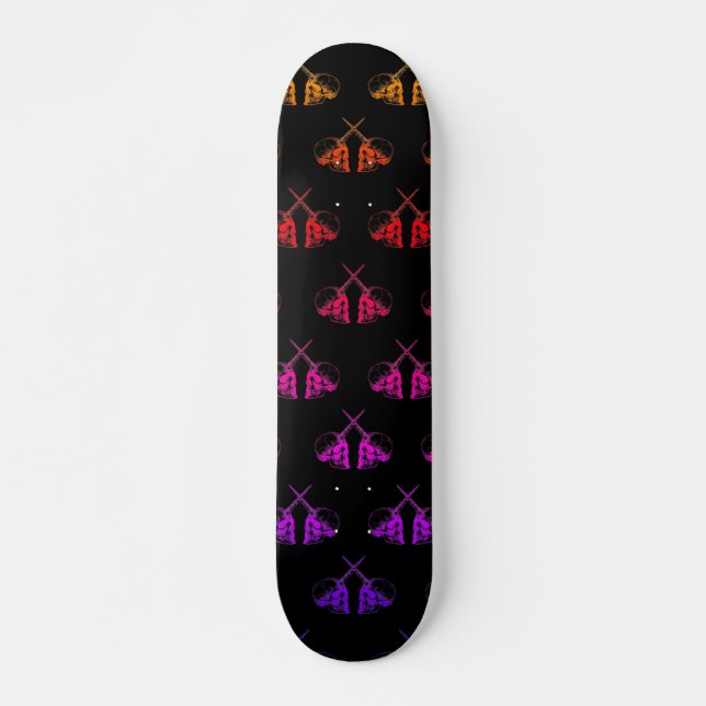 Regenbogen-Einhorn-Schädel Skateboard (Vorne)