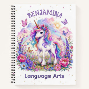 Regenbogen-Einhorn-Schmetterling-Abenteuer Magisch Notizbuch