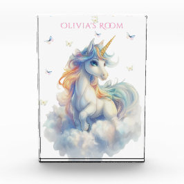 Regenbogen-Einhorn-Schmetterlinge Fotoblock
