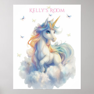 Regenbogen-Einhorn-Schmetterlinge   Poster