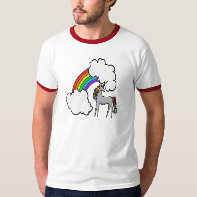 Regenbogen-Einhorn T-Shirt (Vorderseite)