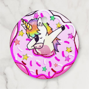 Regenbogen-Einhorn-Tanz Rosa Glasur Donut Danke Geschenkanhänger