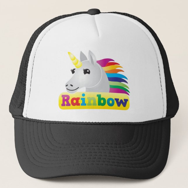 Regenbogen-Einhorn Truckerkappe (Vorderseite)