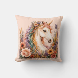 Regenbogen-Einhorn-Wasserfarbe-Soft-Pfirsich-Kisse Kissen