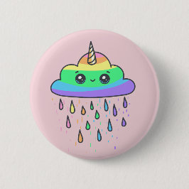 Regenbogen-Einhorn-Wolke Button