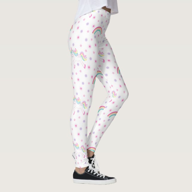 Regenbögen, einhornige Leggings | Rosa Leggings (Rechts)