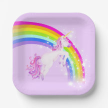 Regenbogen Einhornspringen lila Himmel
