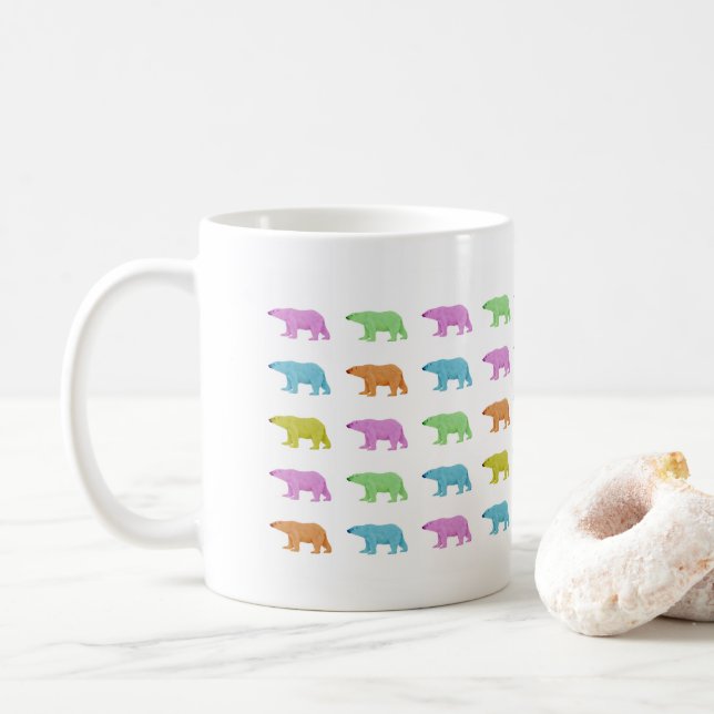 Regenbogen-Eisbär-Tasse Kaffeetasse (Mit Donut)