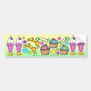 Regenbogen-Eisbecher-Cup-Cake-Süßigkeiten-Party Autoaufkleber