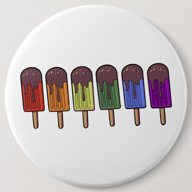 Regenbogen-Eispop-Parade Button (Vorderseite)