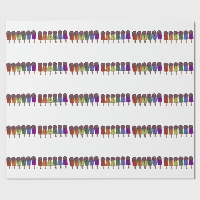 Regenbogen-Eispop-Parade Geschenkpapier (Flach)