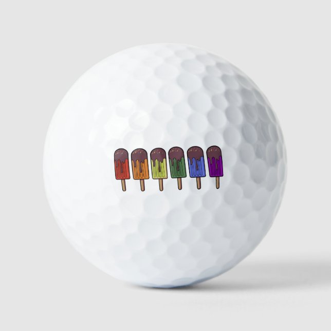 Regenbogen-Eispop-Parade Golfball (Vorderseite)