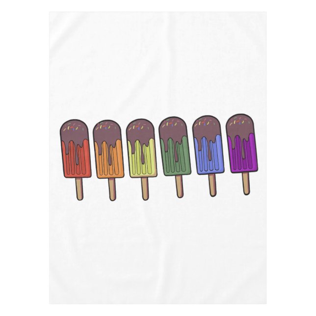 Regenbogen-Eispop-Parade Tischdecke (Vorderseite)