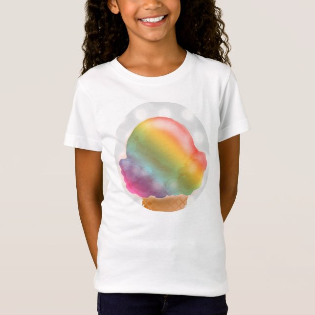Regenbogen-Eistüte-Sorbett - T-Shirt (Vorderseite)