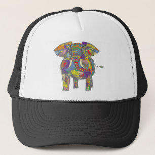 Regenbogen-Elefant, bunter Entwurf, für jedermann Truckerkappe