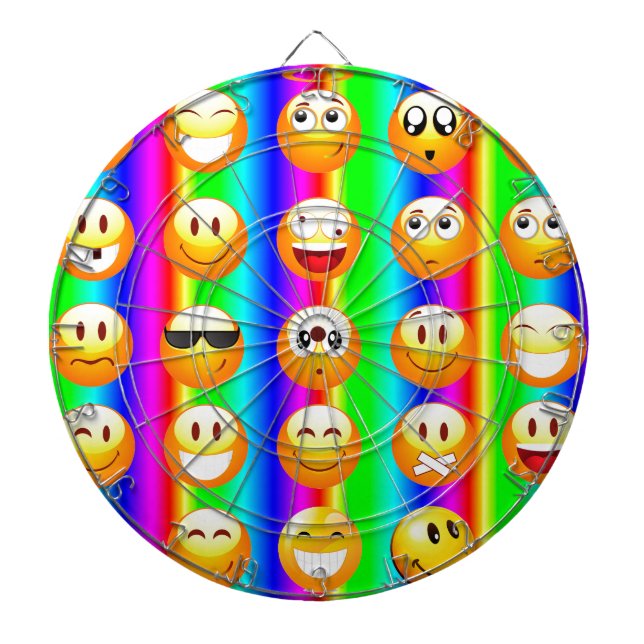 Regenbogen-Emoji Dartscheibe (vorne)