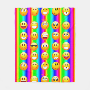 Regenbogen-Emoji-Decke Fleecedecke