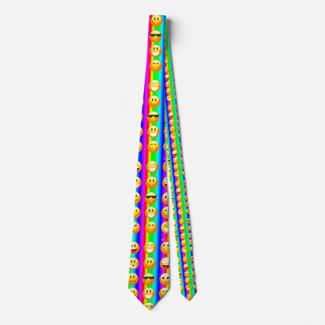 Regenbogen-Emoji Krawatte (Vorderseite)