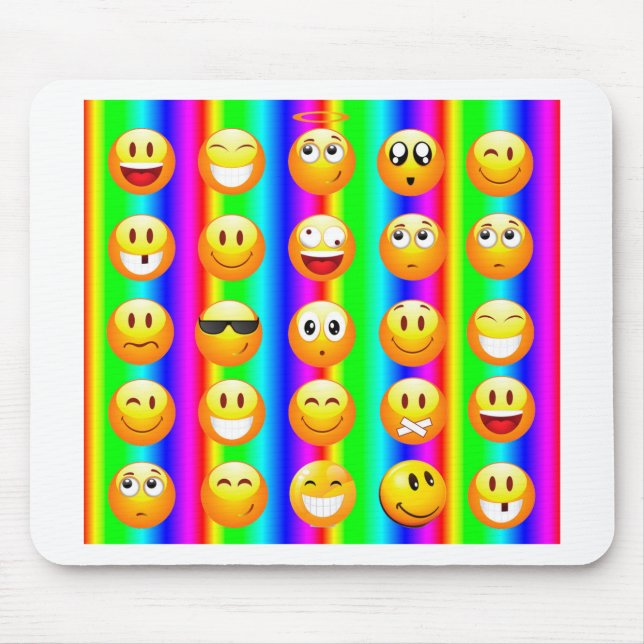 Regenbogen-Emoji Mousepad (Vorne)