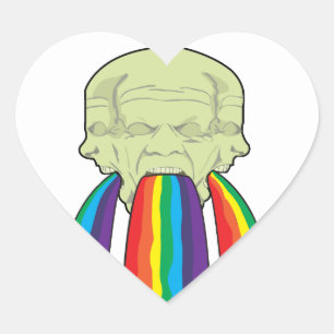 Regenbogen Erbrechen von DOOM!! Herz-Aufkleber