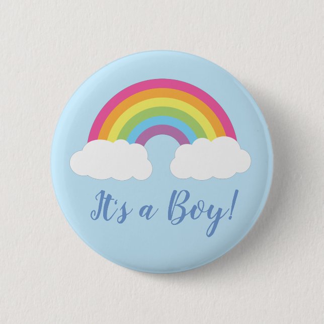 Regenbogen Es ist ein Baby-Duschknopf Button (Vorderseite)