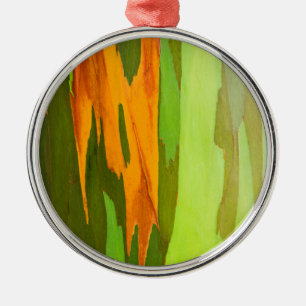 Regenbogen-Eukalyptus-Rinde, Hawaii Silbernes Ornament