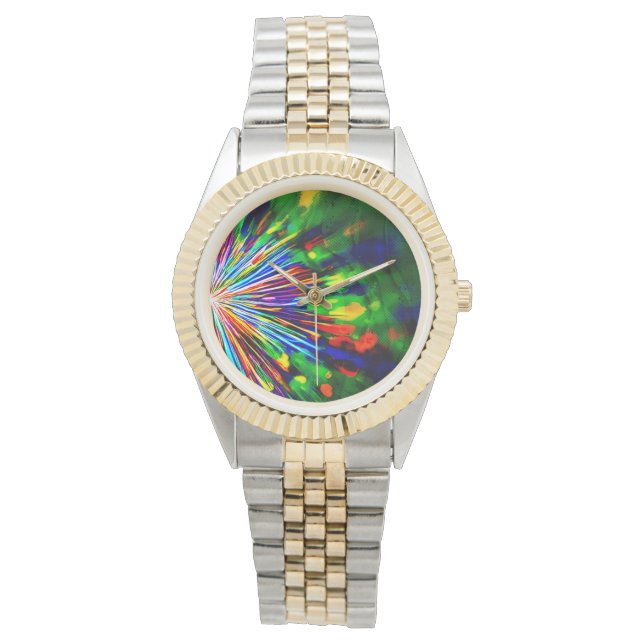 Regenbogen-Explosion  Armbanduhr (Vorderseite)