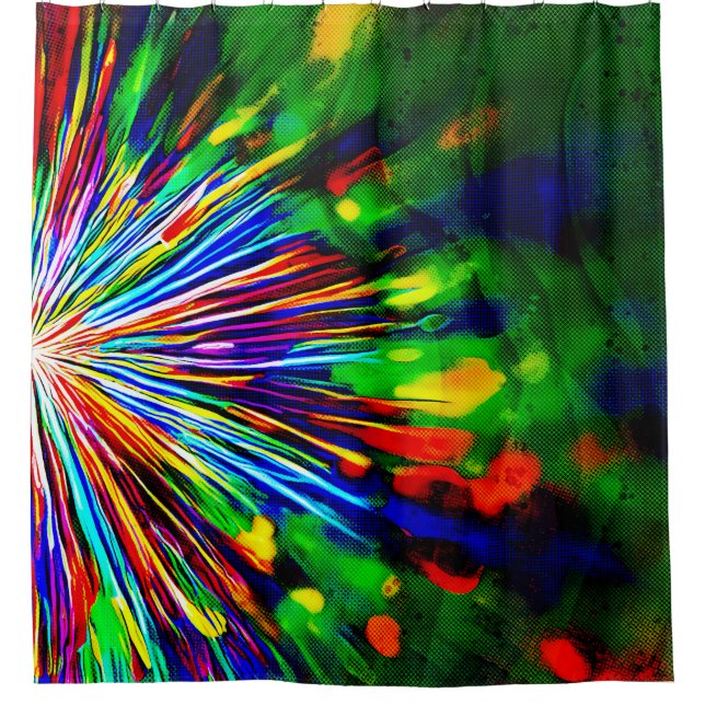 Regenbogen Explosion  Duschvorhang (Vorderseite)