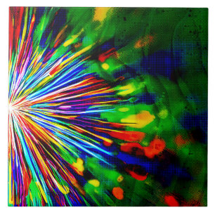 Regenbogen Explosion  Fliese