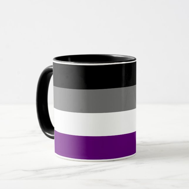 Regenbogen-Fahne für asexuelle Personen [ As | Dem Tasse (Vorderseite Links)