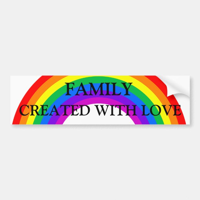 Regenbogen-Familie gemacht mit Liebe-Autoaufkleber Autoaufkleber (Vorne)