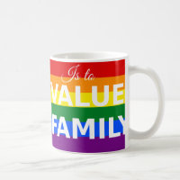 Regenbogen-Familienwert-Tasse