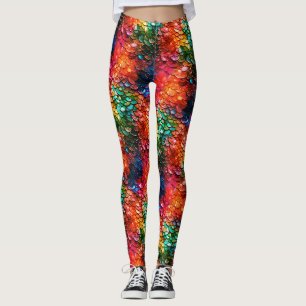 Regenbogen-Fantasy-Meeresjungfrau-Schuppen Leggings