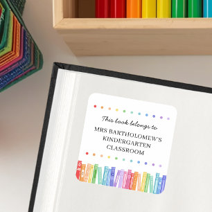 Regenbogen Farben Dieses Buch Gehört Dir Custom Quadratischer Aufkleber