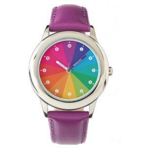 Regenbogen Farbenfroh Satt Bunt Lernuhr Armbanduhr